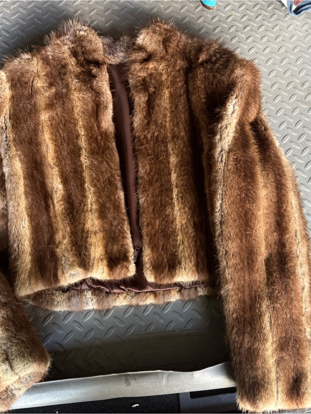Brown Mink Fur Women's Jacket - Classic Cropped Coat